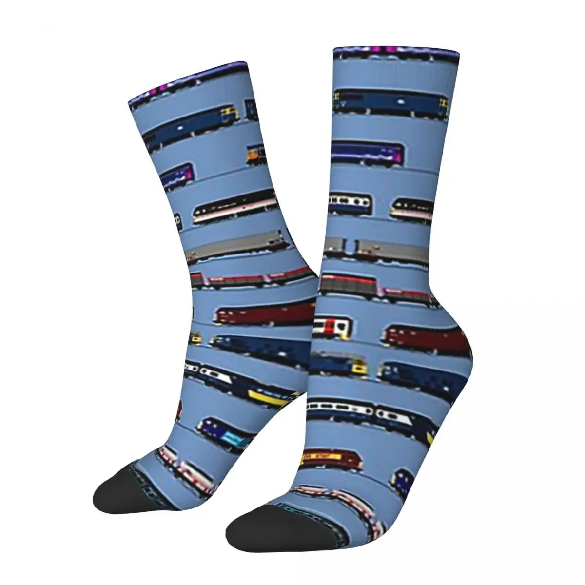 Chaussettes de trains britanniques Harajuku, bas super doux, chaussettes longues toutes saisons, accessoires pour cadeaux unisexes