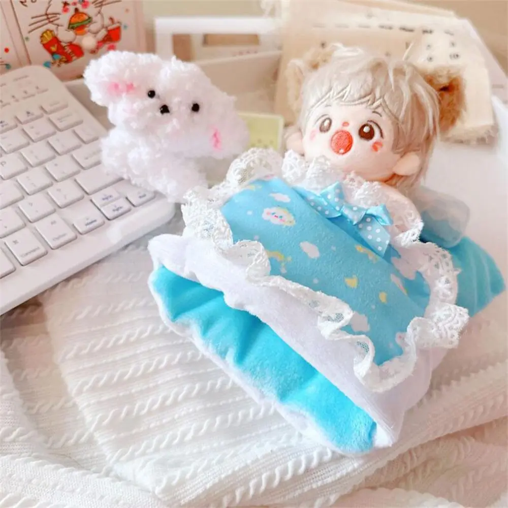 10cm Doll Sleeping Bag Lace Accessories Mini Mattress Pillow Quilt Playing House Toy Doll Bedding Pillow Cotton Stuffed Doll