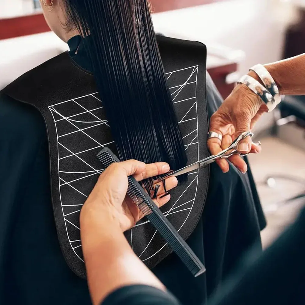 

Waterproof Silicone Hair Cutting Cape with Guidelines Mat Hair Dye Collar Guide for Salon And Home Use