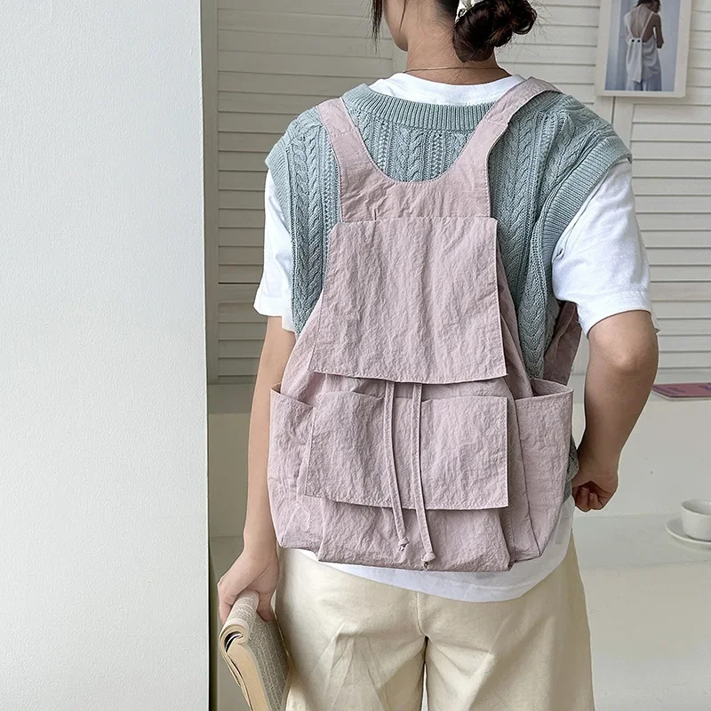 

2023 Leisure Trend Pink Zipper Women Backpack Fashion Nylon Fabric College Students Backpack for Women Causal Laptop Female Bag