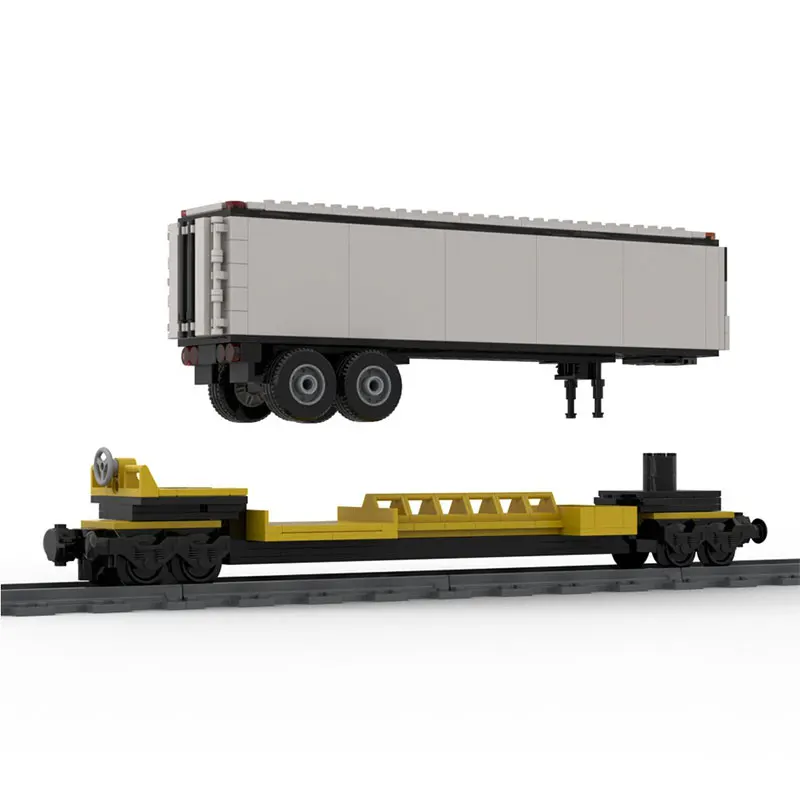 MOC-22454 vagón de bloques de construcción para contenedor de remolque, educación coleccionable, modelo DIY, juguete rompecabezas de ladrillo para niños, 256 Uds., regalo de Navidad