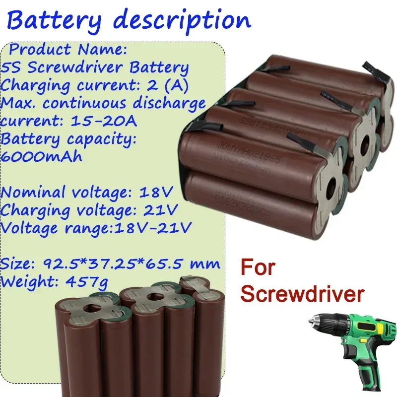 2024 New Bestselling HG2 18650 Battery  6000mAh 5S2P 18V For Screwdriver Battery Welding Battery Pack