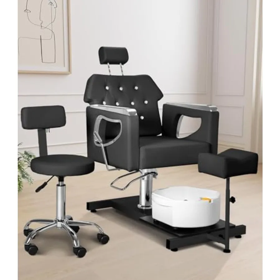 

Педикюрное кресло без подключения к водопроводу, с поворотом на 360°, гидравлическим регулированием, функцией откидывания, массажной ванной для ног и подставкой для ног для мастеров маникюра и спа-салонов