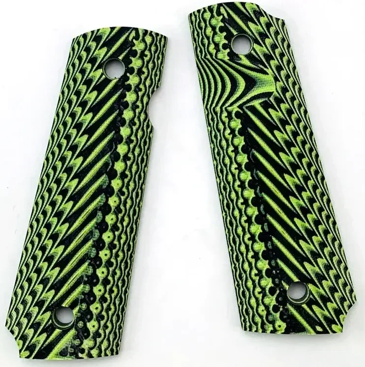 1 زوج من مسدس 1911 الساخن مخصص G10 التكتيكية مقبض التصحيح عدم الانزلاق دائم مقبض المواد المسلحة #1