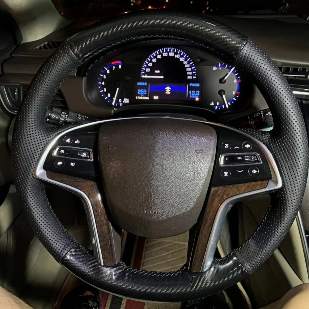 

Custom Car Steering Wheel Braid Cover Anti Slip And Comfortable 100% Fit For Cadillac XT5 XTS SRX CT6 Car Products Steering Wrap