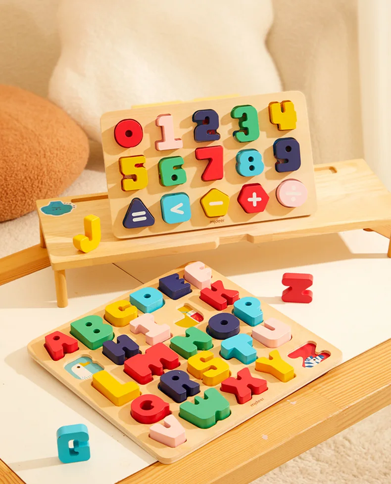 Children's Numbers Alphabet Color Cognition Enlightenment Puzzle Early Education Panel Educational Toy Puzzle