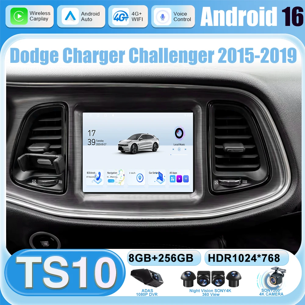 Car 8.4 Inch Android Stereo Radio for Dodge Charger Challenger 2015-2019 Replacement Wireless CarPlay and Android Auto Head Unit