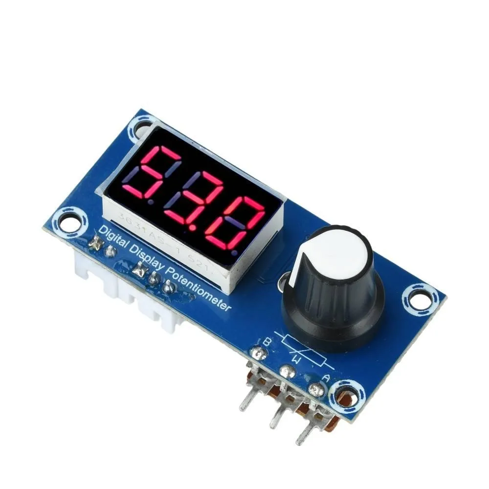 

5K/10K/20K LED Digital Display Single-channel Potentiometer 3-digit Digital Tube Knob Adjustable Resistor Potentiometer Module