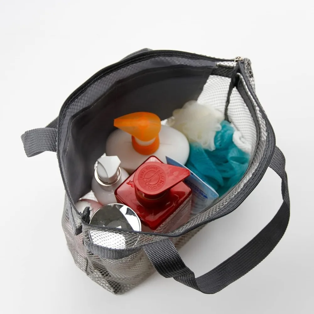 1 Stück Netz-Duschorganizer, tragbare Hängetasche für Toilettenartikel, Badorganizer mit Reißverschluss für Reisen, Fitness, Camping, Studentenwohnheime, Strand – Detail 7