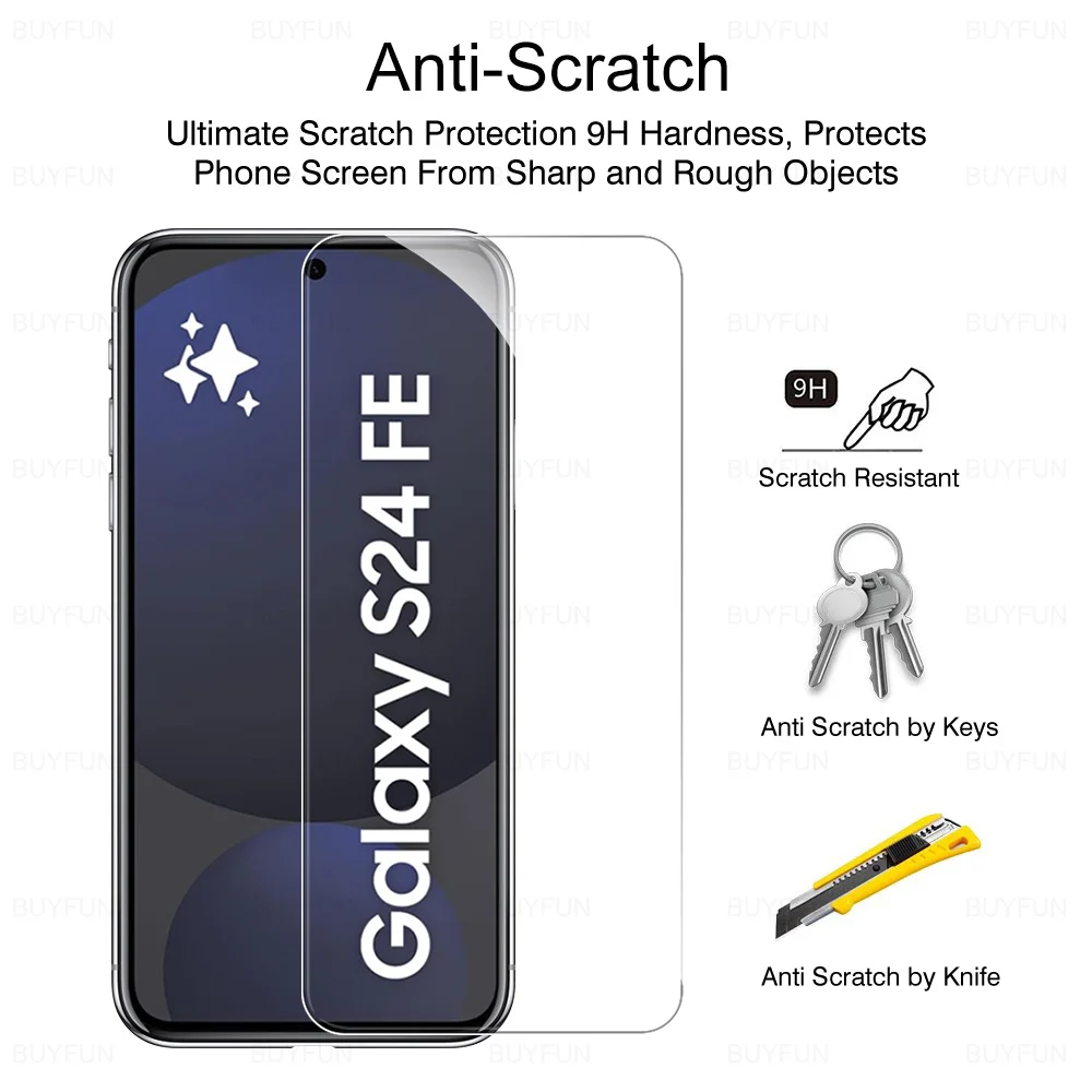 8in1 حماية لسامسونج غالاكسي S24FE S24Ultra S24 + 5G كاميرا زجاج حامي الشاشة فيلم الهاتف Samsun S 24 Fe 24ultra 24Plus