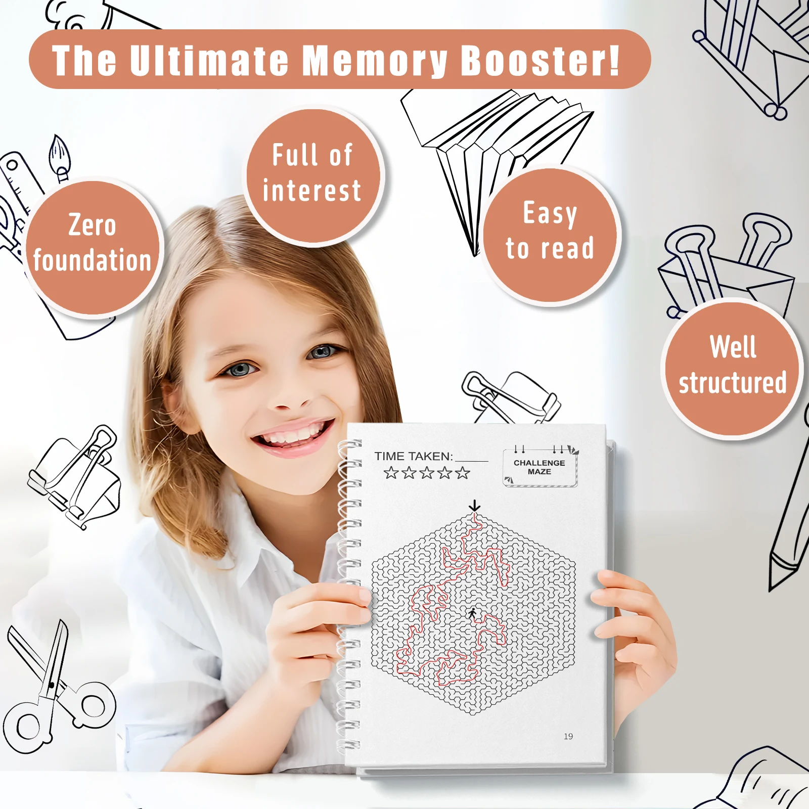 Kids Maze Game Book, Fun Puzzle Activity Workbook, Brain Training for Children, Improve Concentration & Logical Thinking view 5