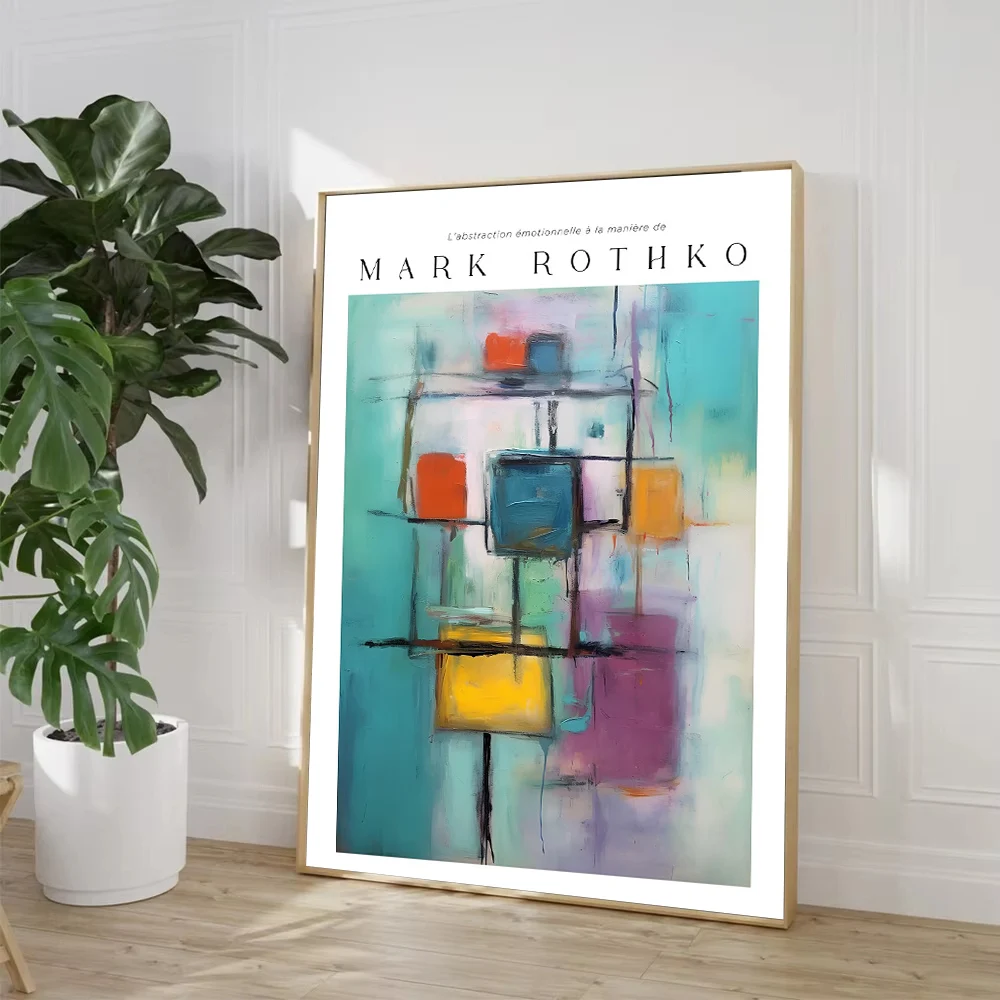 Mark Rothko Abstract Exhibition Poster Canvas Painting Print Room Bar Cafe Aesthetic Home Decoration Cuadros