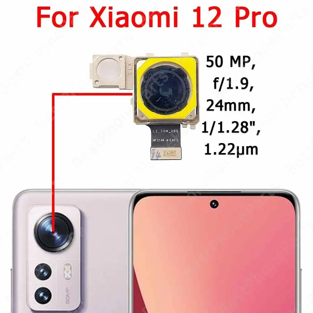 Rear Back Camera For Xiaomi Mi 12 Lite 12 Pro 12Lite 12Pro Backside Camera Module Replacement Parts