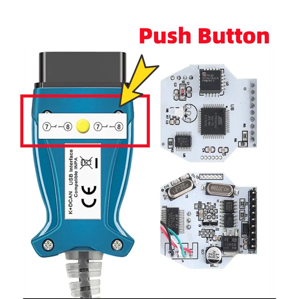 New 20 Pin For BMW K+DCAN FTDI FT232RL with Switch K DCAN K CAN OBD 2 OBD2 For BMW Car Diagnostic Auto Tools K-line K Line Cable