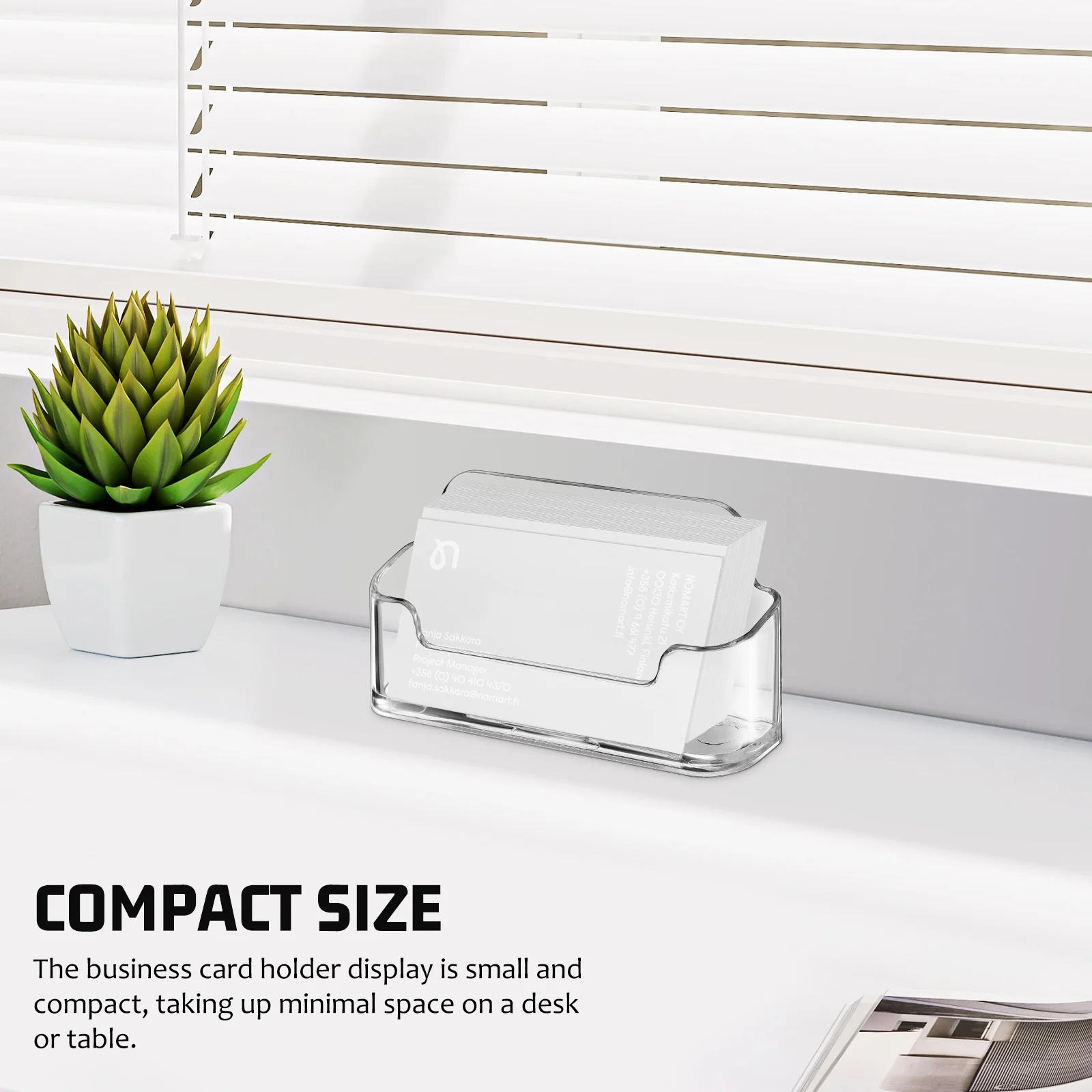 

6Pcs Business Card Holder Clear Acrylic Desk Organizer Office Display Stand Index Card Holder Storage Rack Business Cards Stand