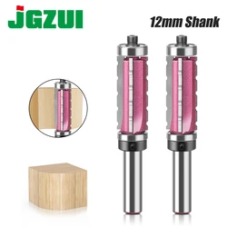 1Pcs 12mm Shank trimming knife Milling cutter for wood tools Straight Cut Router Bit with a Bearing Prevent Tear-Out