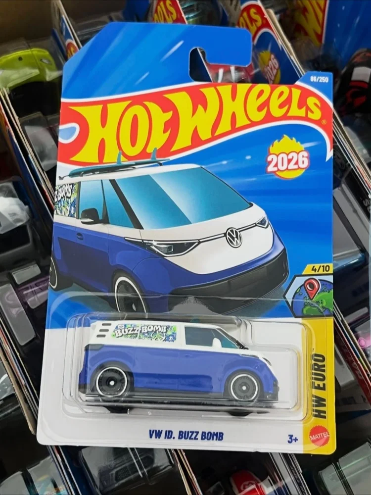 Hot Wheels 1/64 Scale Volkswagen ID.Buzz Electric Van Diecast Alloy Car Model, Simulation Vehicle Collectible Display Hobby Gift