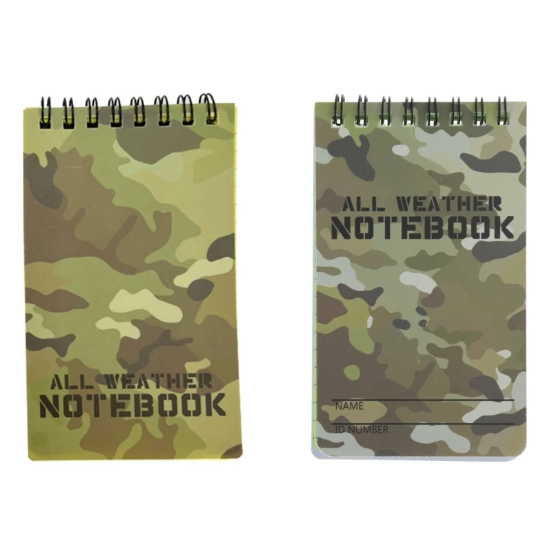 

Waterproof Notebook,All-Weather Pocket Sized Notepad,Top Spiral Memo-Grid Paper Notepad for Outdoor Hiking D5QC