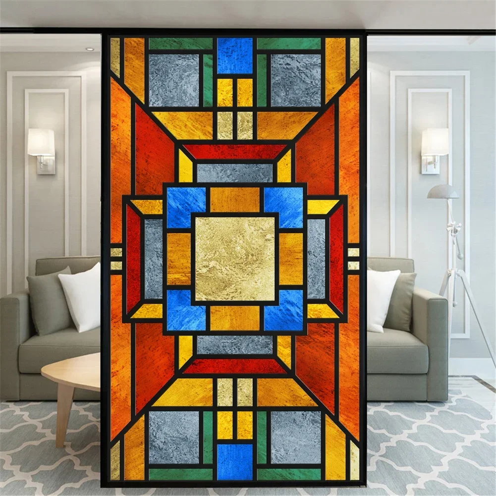 

European style Privacy Window Film Decorative Glass Covering No-Glue Static Cling Frosted Window Stickers Window Tint