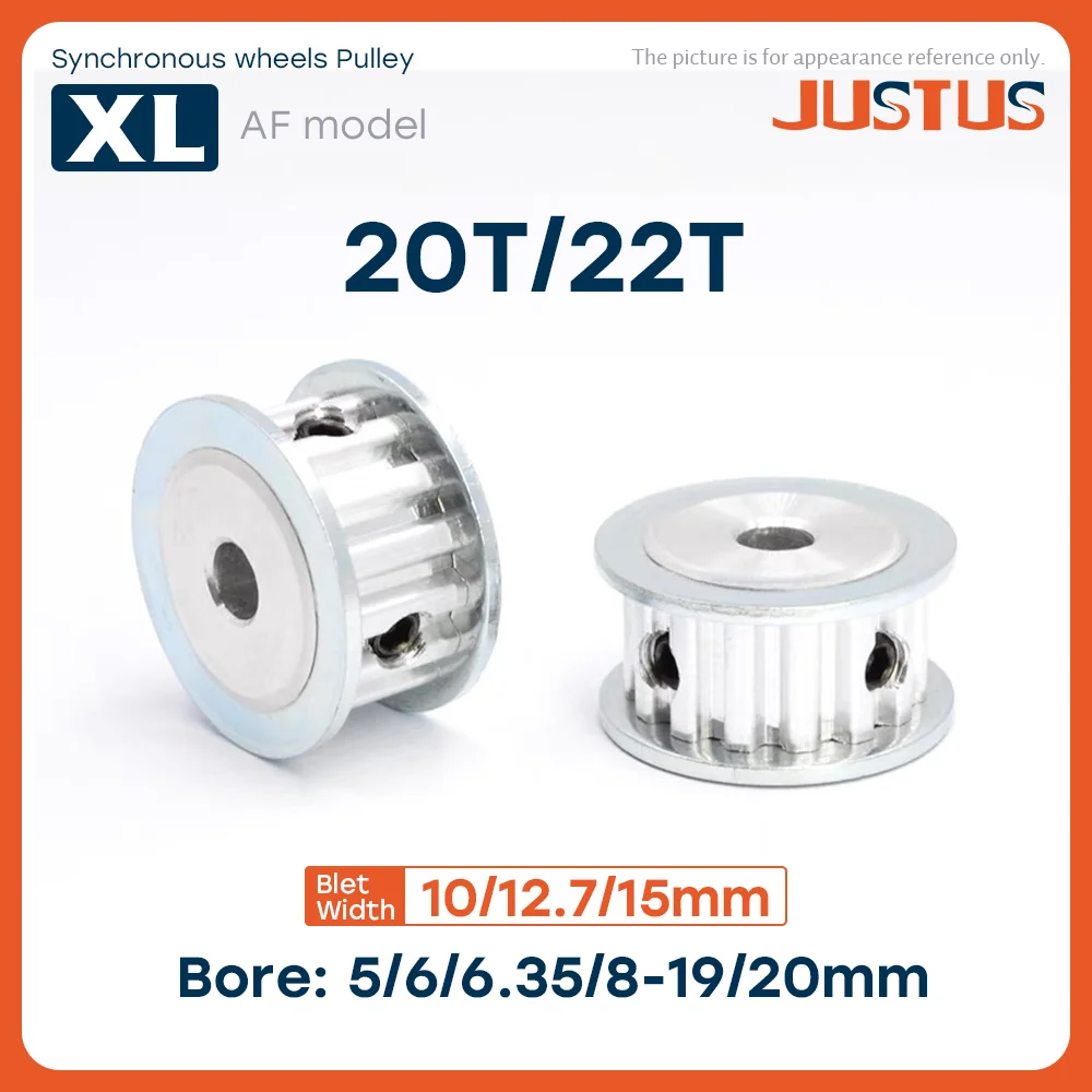 

XL AF Type 20T/22Teeth Timing Pulley Bore 4/5/6/6.35/8/10-20mm for 10/12.7/15mm Width Belt Used In Linear Pulley