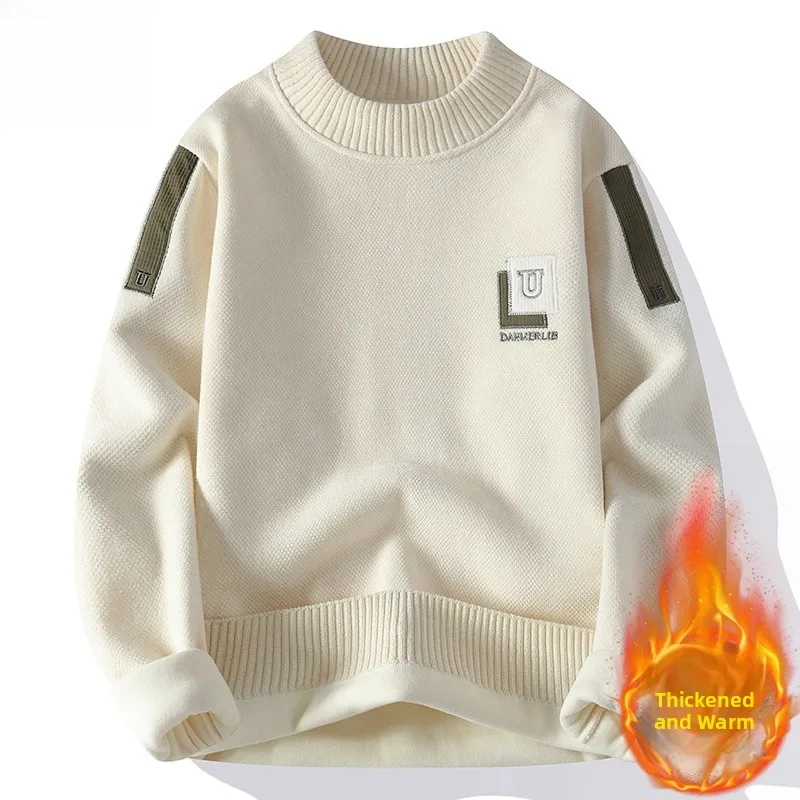 

Мужской утепленный флисовый свитер с воротником-стойкой, повседневный свободный вязаный свитер, зима 2025, новый стиль TUCANO, полиэстер, длинный рукав