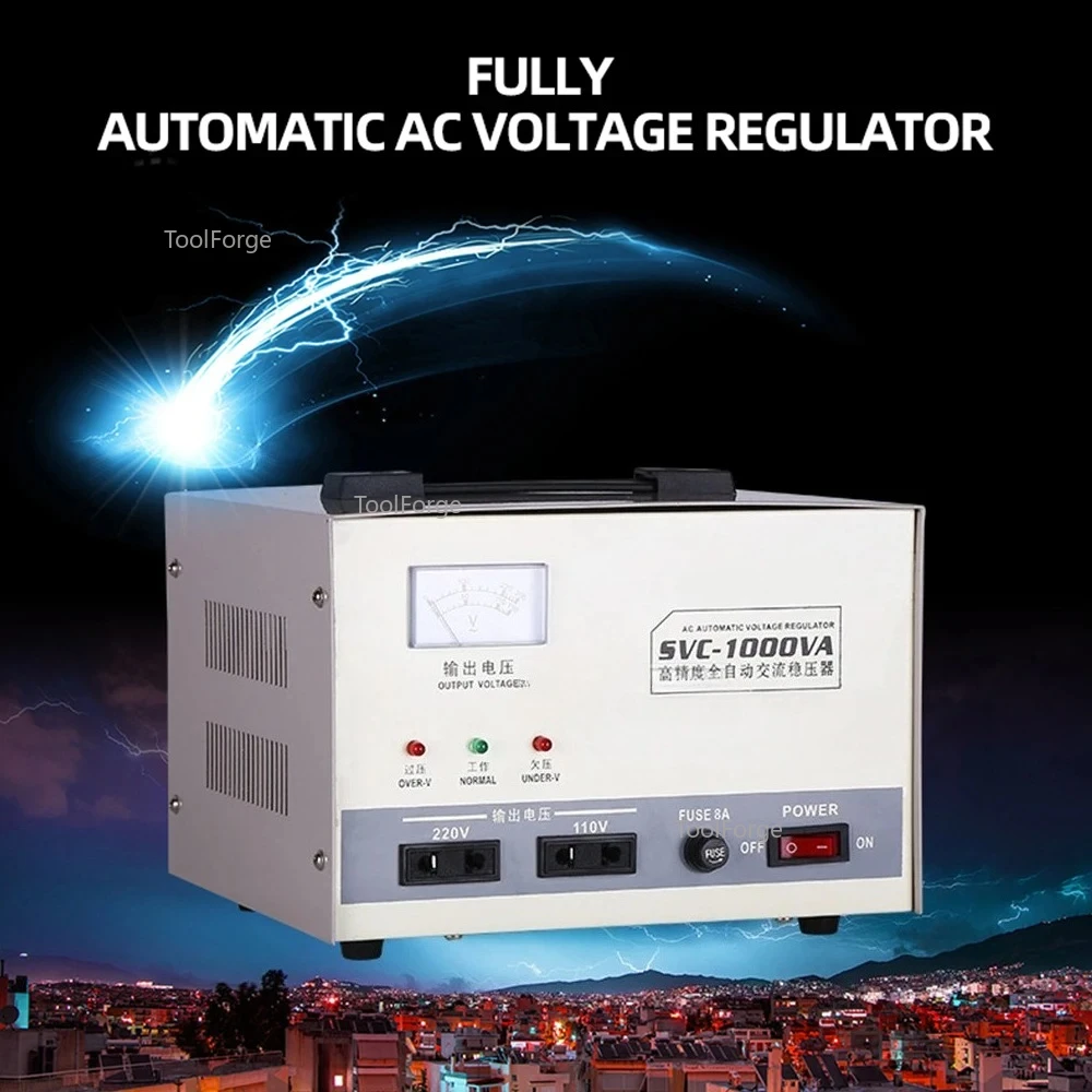 Voltage stabilizer 220v automatic household 1kva pure copper low-voltage special voltage regulator Input Voltage 140V-260V