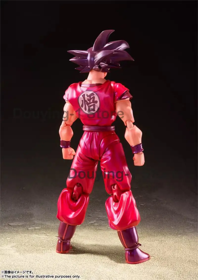 Bandai Dragon Ball SHF Red Son Goku Kaioken Action Figure Anime Model Toy Gift in Stock
