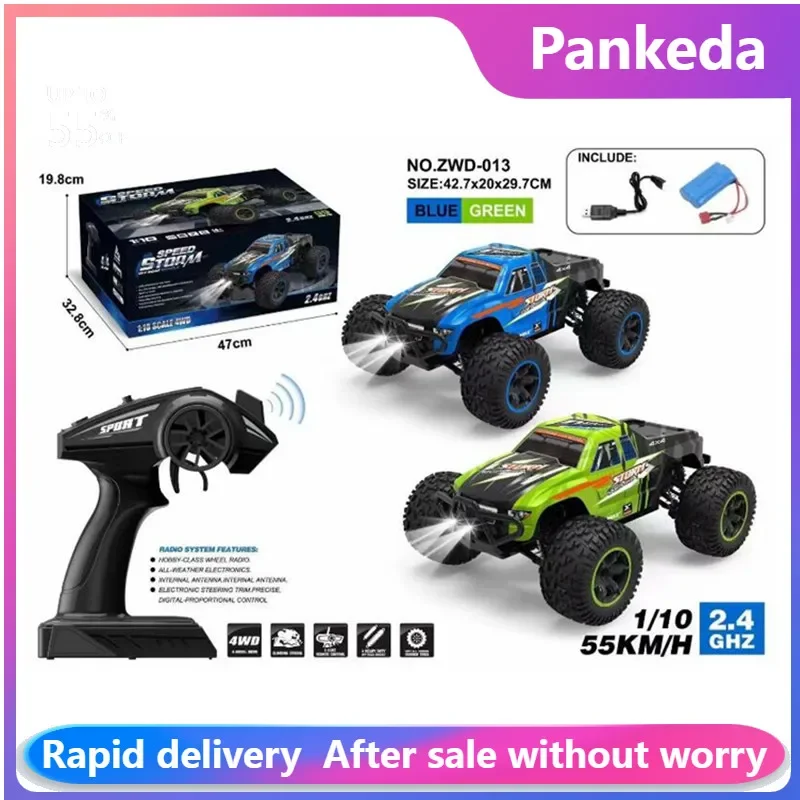 ZWD013 RC Car 1/10 4WD 2.4G Remote Control Car  Drift Off-Road Desert Racing Remote Toy electric kids toys monster 7.4V 2000 MAH