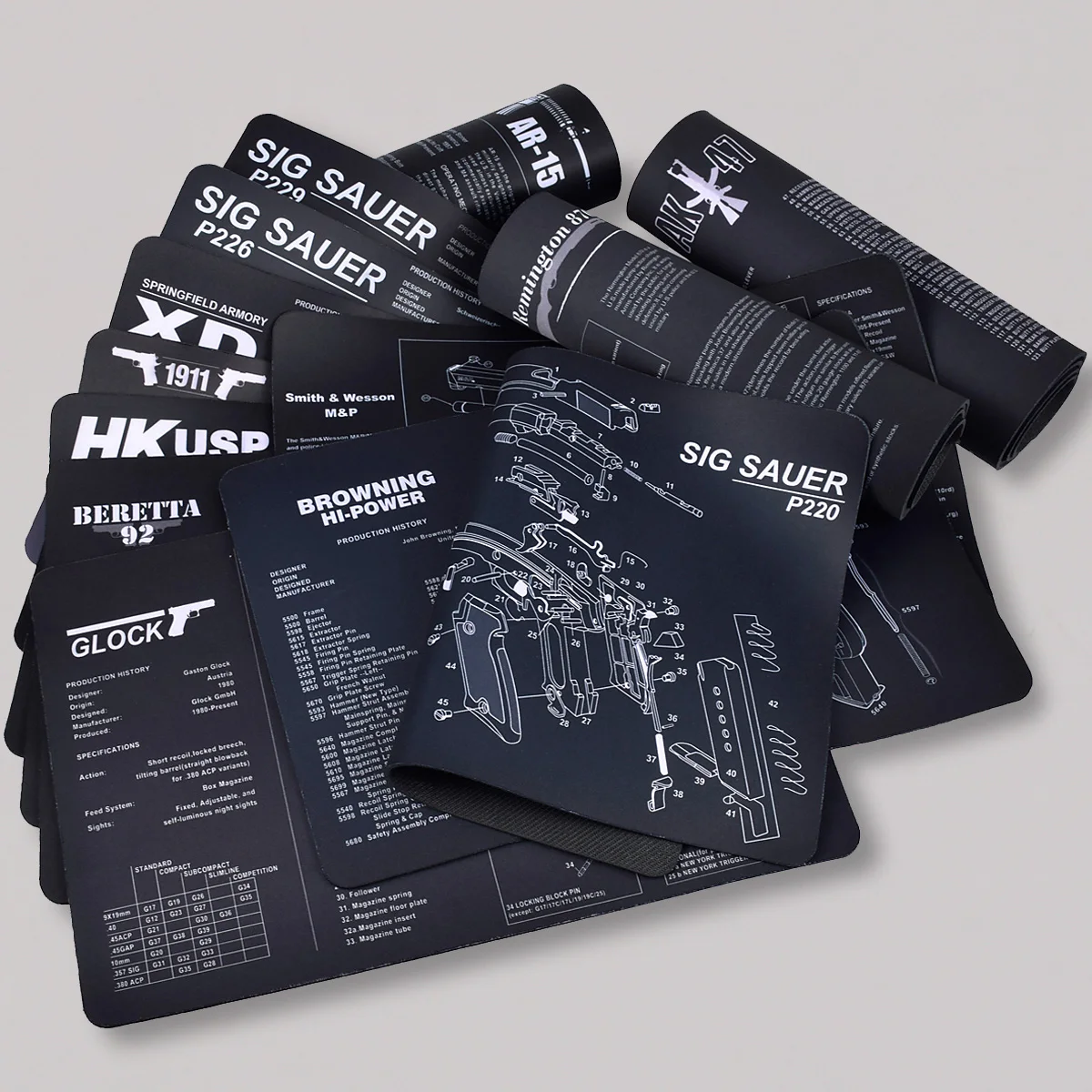 Gun Cleaning Rubber Mat with Instructions Armourist Bench Mat for CZ 75 gen5 Glcok Walther PPQ M&P SW MP CZ shadow 2 Airsoft view 3