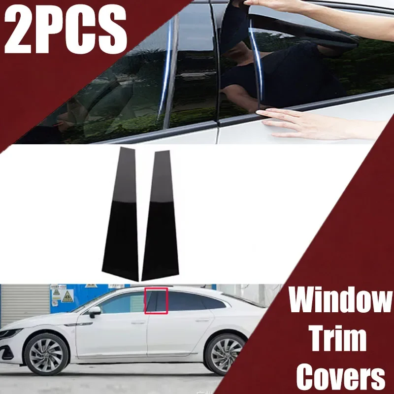 

Suitable for Volkswagen VW CC 2010-2021 decorative window door frame cover gloss black center pillar sticker