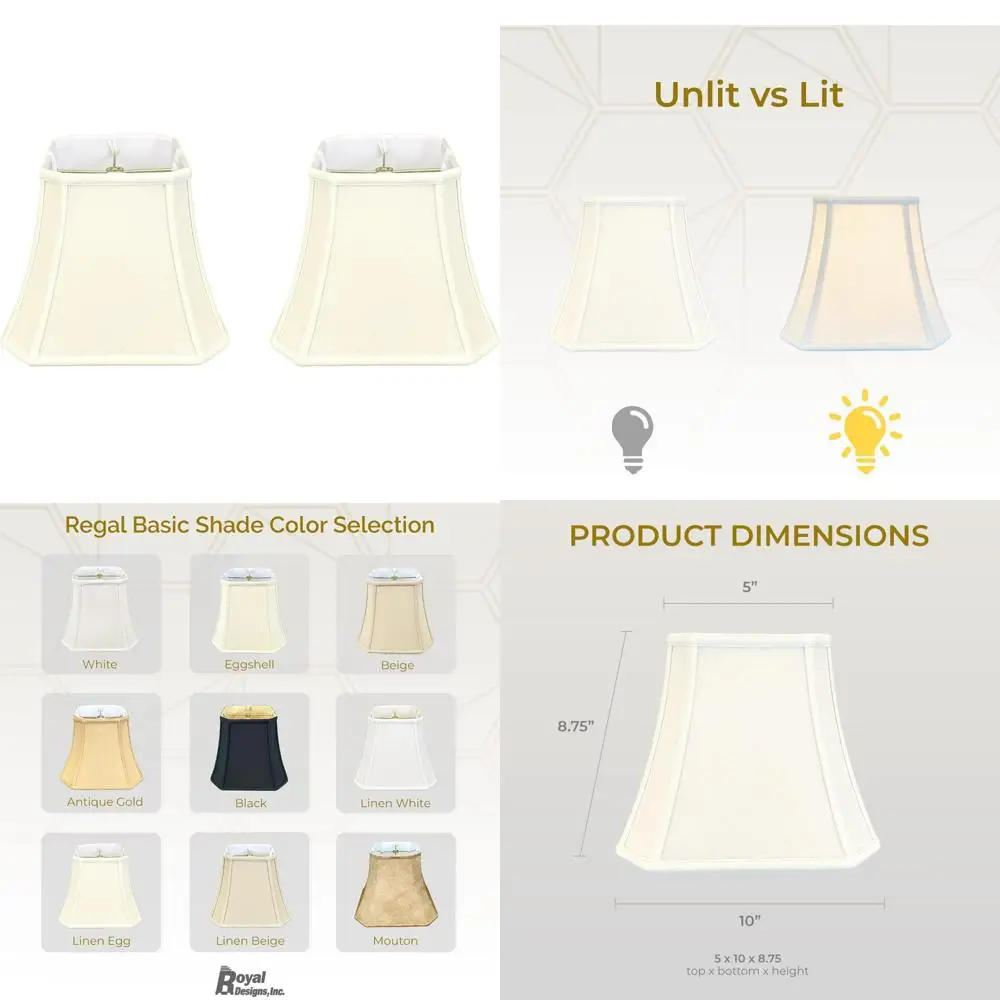 

Льняные базовые абажуры из яичной скорлупы с квадратным угловым колокольчиком, 5x10x8,75, 2 шт., идеально подходят для домашнего декора освещения