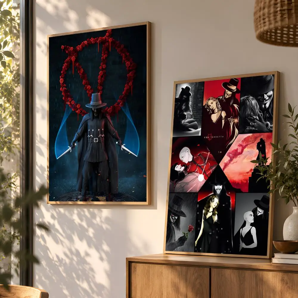 Classic Hackers Movie V For Vendetta Poster Wall Art Home Decor Living Room Bedroom Office Dorm Apartment Gift