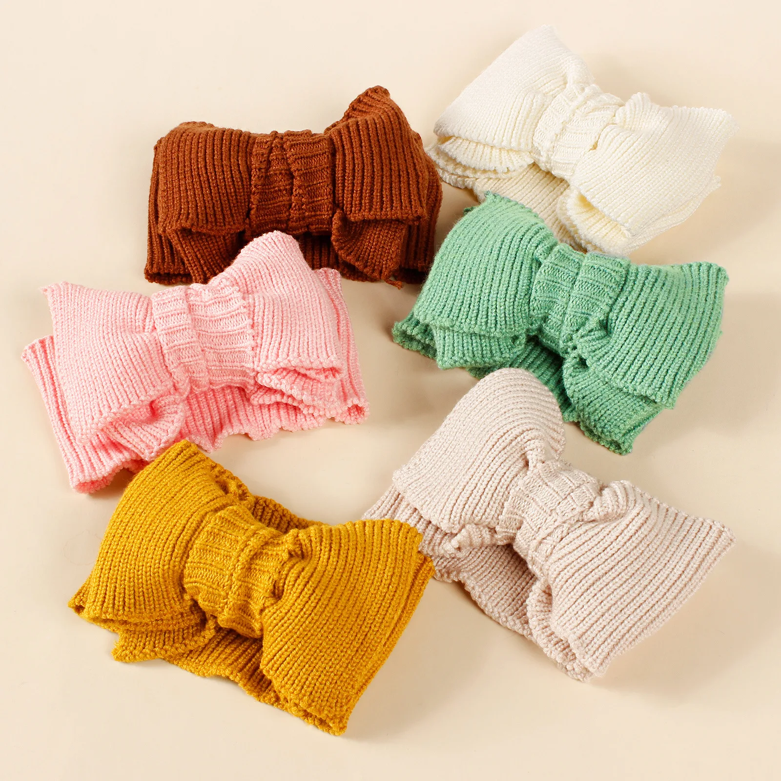 

Winter Baby Girls Knitted Turban Headband Sweet Cute Bowknot Newborn Headband Solid Color Elastic Infant Hair Hoop Kids Headerap