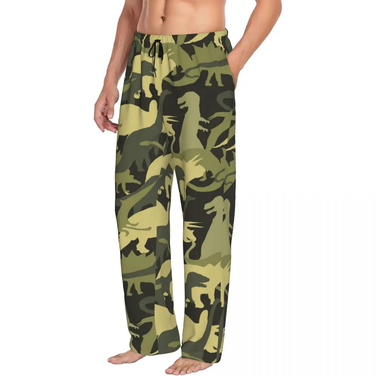 Camouflage Army Dinosaur Men Sleep Bottoms Male Lounge Trousers Men's Pajama Pants