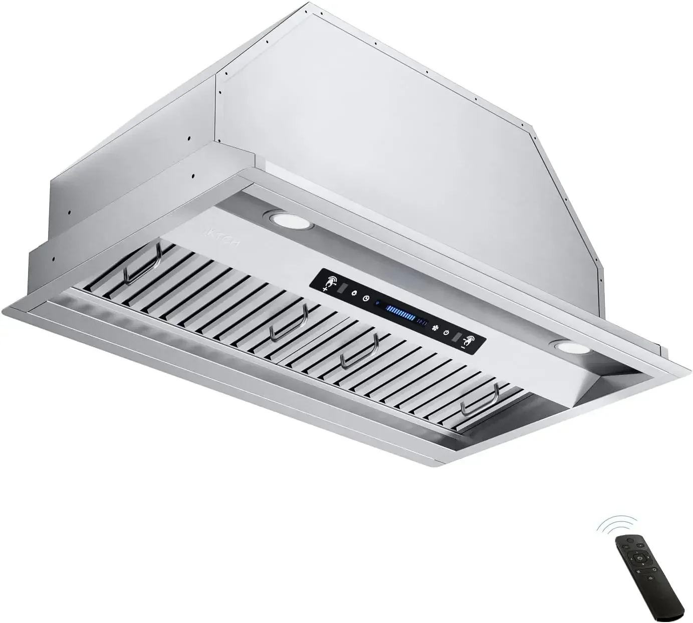 IKTCH 42 inch Built-in/Insert Range Hood 900 CFM, Ducted/Ductless Convertible Duct, Stainless Steel Kitchen Vent Hood