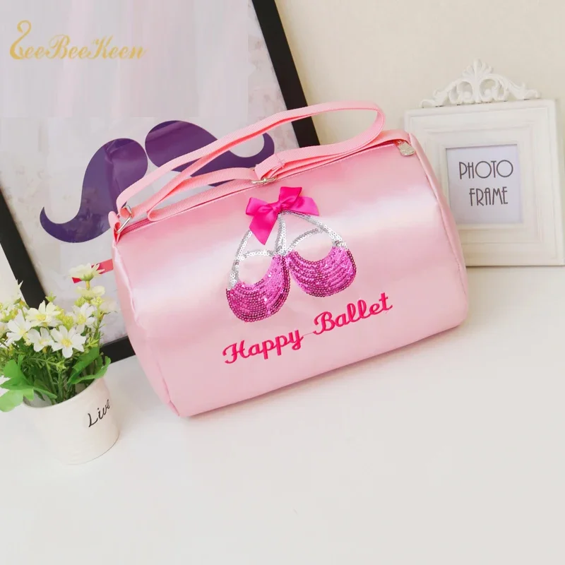 Girls Dance Bag Adult Ballet Dance Bags Embroidered Sequins Ballet Shoes Design Ballet Bags Pink Ballerina Dancing Bags For Kid