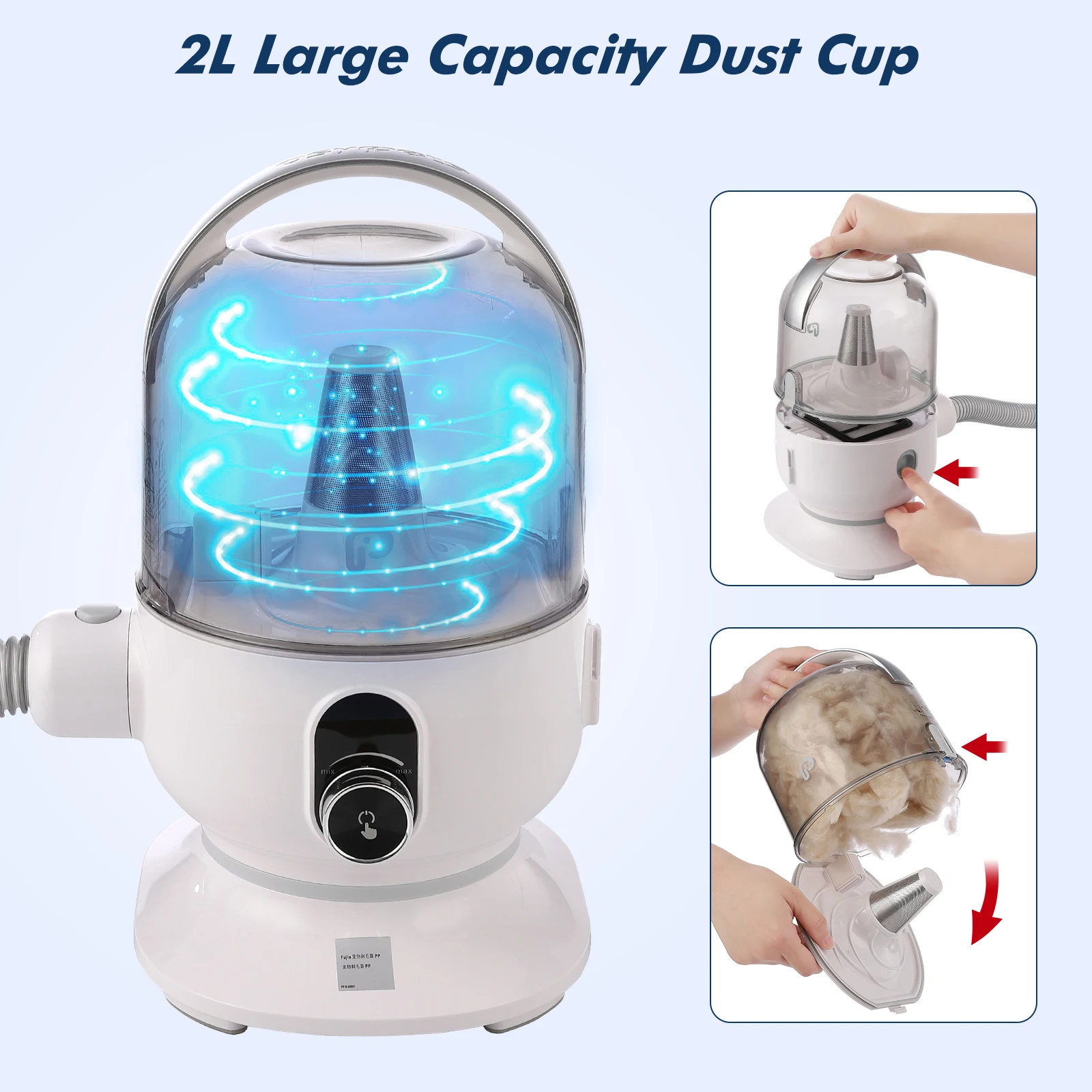 Dog Grooming Vacuum 99% Pet Hair Strong Suction Dog Vacuum Dog Clippers for Grooming Multi-Functional Pet Grooming Vacuum