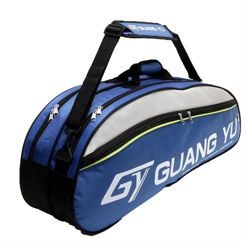 Badmintonrackettas met grote capaciteit, 4 tot 6 rackets, enkele schouder, tennisrackettas, nylon shuttle-tas met dubbel handvat