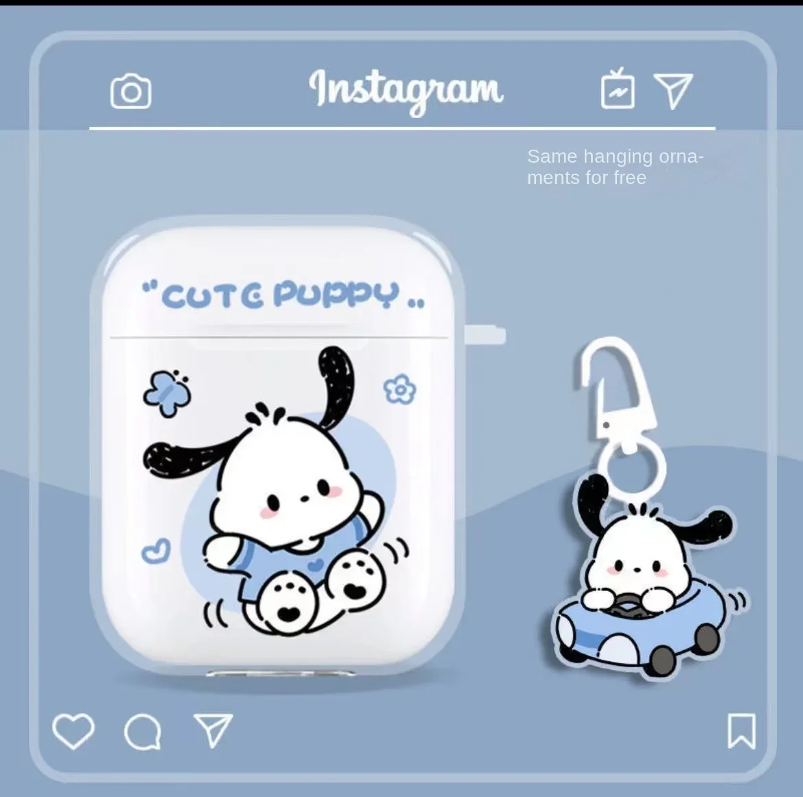 Kawaii سانريو Pochacco سماعات حالات لينة غطاء سيليكون ل Airpods 1 2 3 Pro Pro2 الكرتون سماعة رأس مزودة بتقنية البلوتوث شحن غطاء