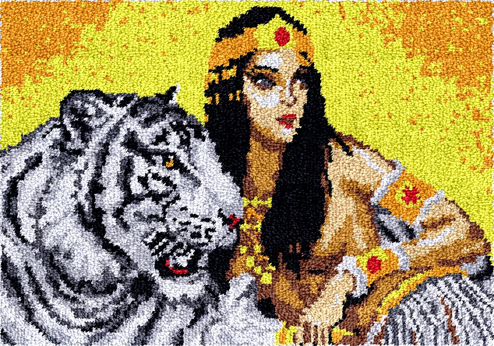 

Набор крючков с защелкой «Тигр», набор для вышивки ковров, коврики smyrna, подушка на пуговицах, посылка, предварительно напечатанная сумка, изготовление