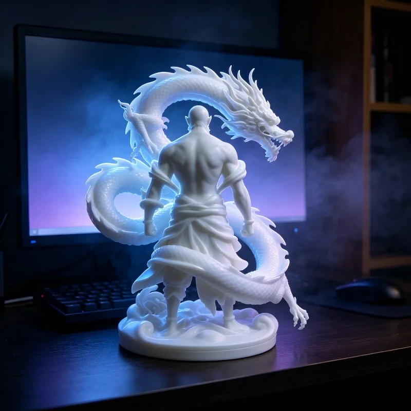 Eighteen Arhat Dragon Subduing Venerable Ornaments 3D Printing Resin Handmade National Style Mythology Desktop Decoration Gift