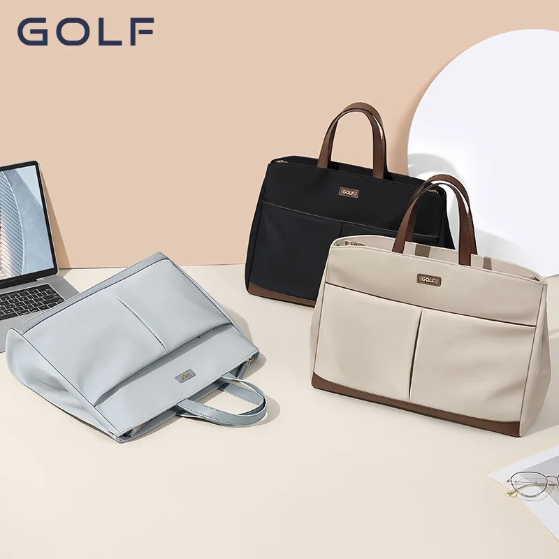 Damska lekka teczka podręczna GOLF 14-calowa torba na laptopa Torba biznesowa na jedno ramię Crossbody Tote Bag