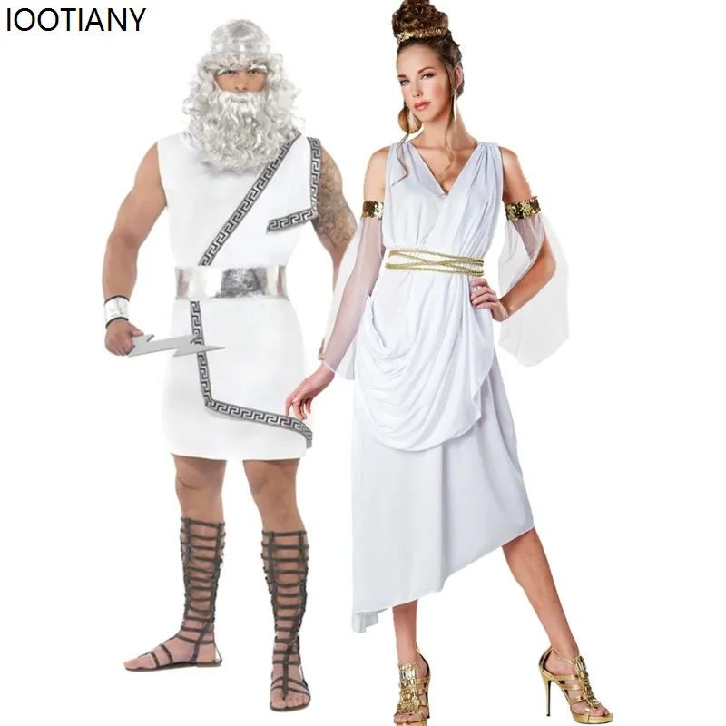 

Halloween Ancient Greek Mythology Goddess Zeus Cosplay Couple Costume Ancient Egypt Cleopatra Fancy Dress Carnival Party Clothes