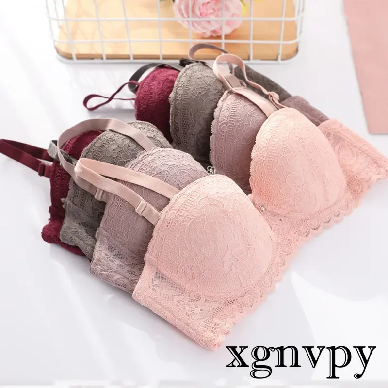 xgnvpy 1 2 Cup Thin Lace Women\'s Bra Adjustable Upper Push Up Cross Border Foreign Trade Undergarment