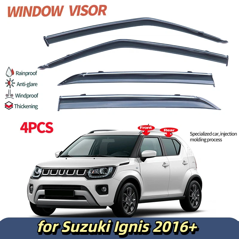 

Car Window Visor for Suzuki Ignis 2016+ Side Window Deflector Weathershield Sun Rain Guard