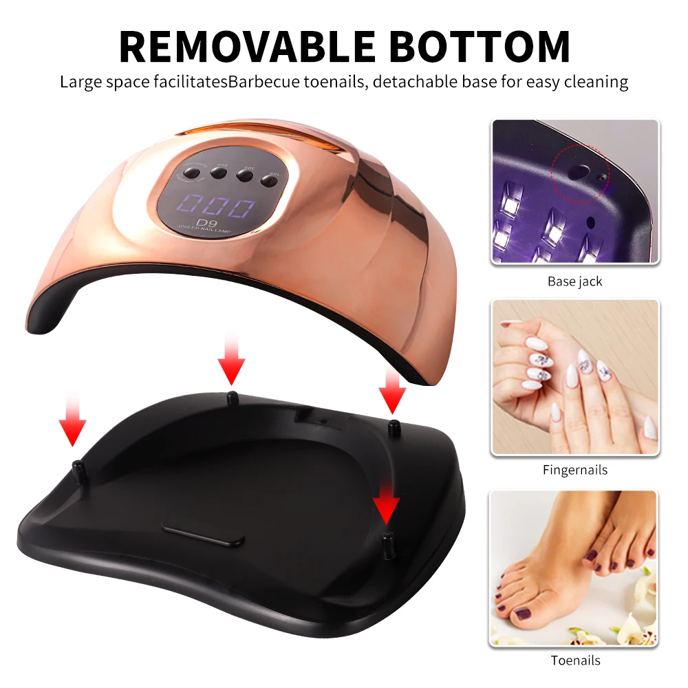 Nail Art Phototherapy Lamp With 57 LEDS Quick Drying Nails Light Have 3 Timer Modes LCD Display for Manicure Salon/Home Dryer