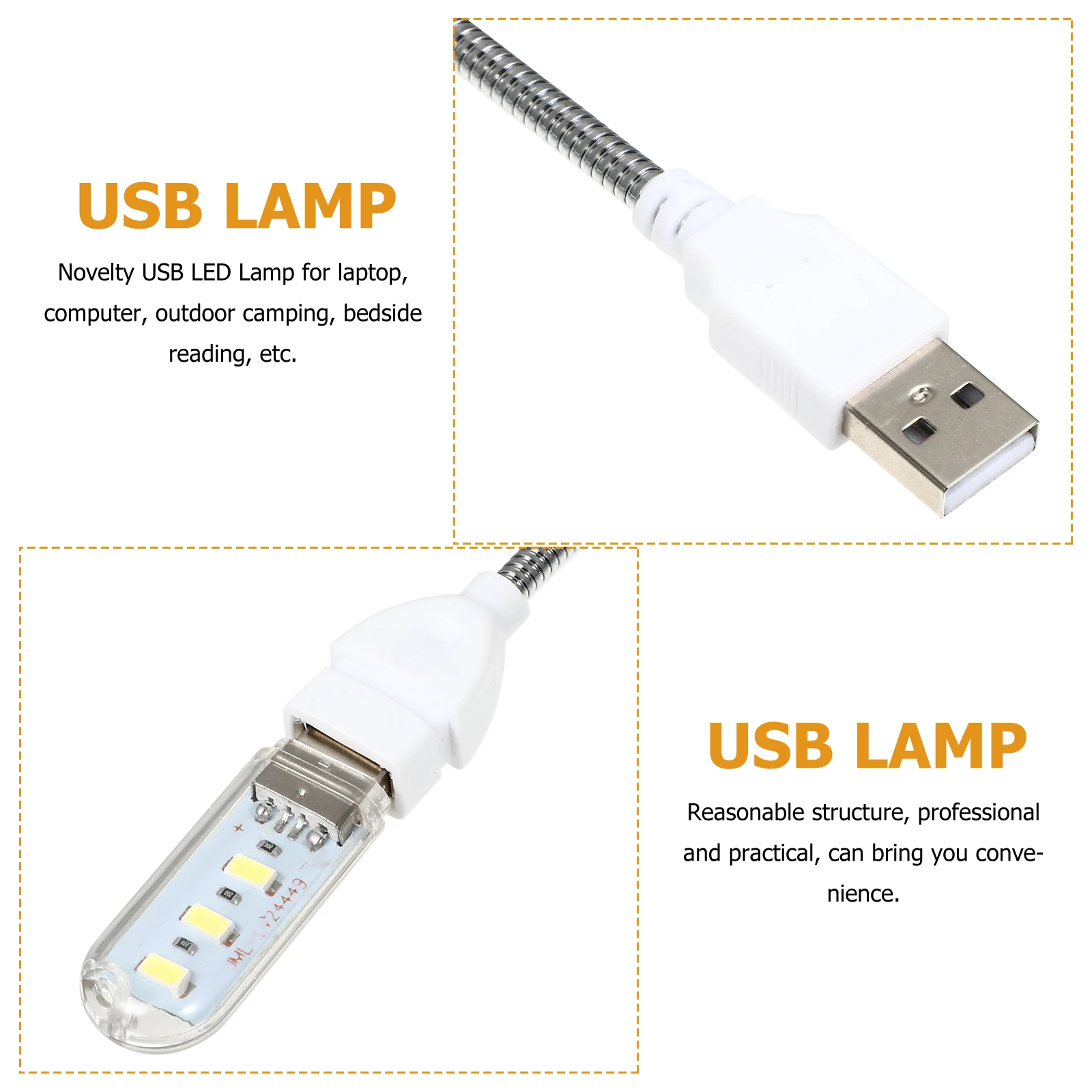 

3 Leds Night Light Computer Gooseneck Flexible Portable Led Lamp For Laptop Bedside Office Home Outdoor Usb Powered Atmosphere