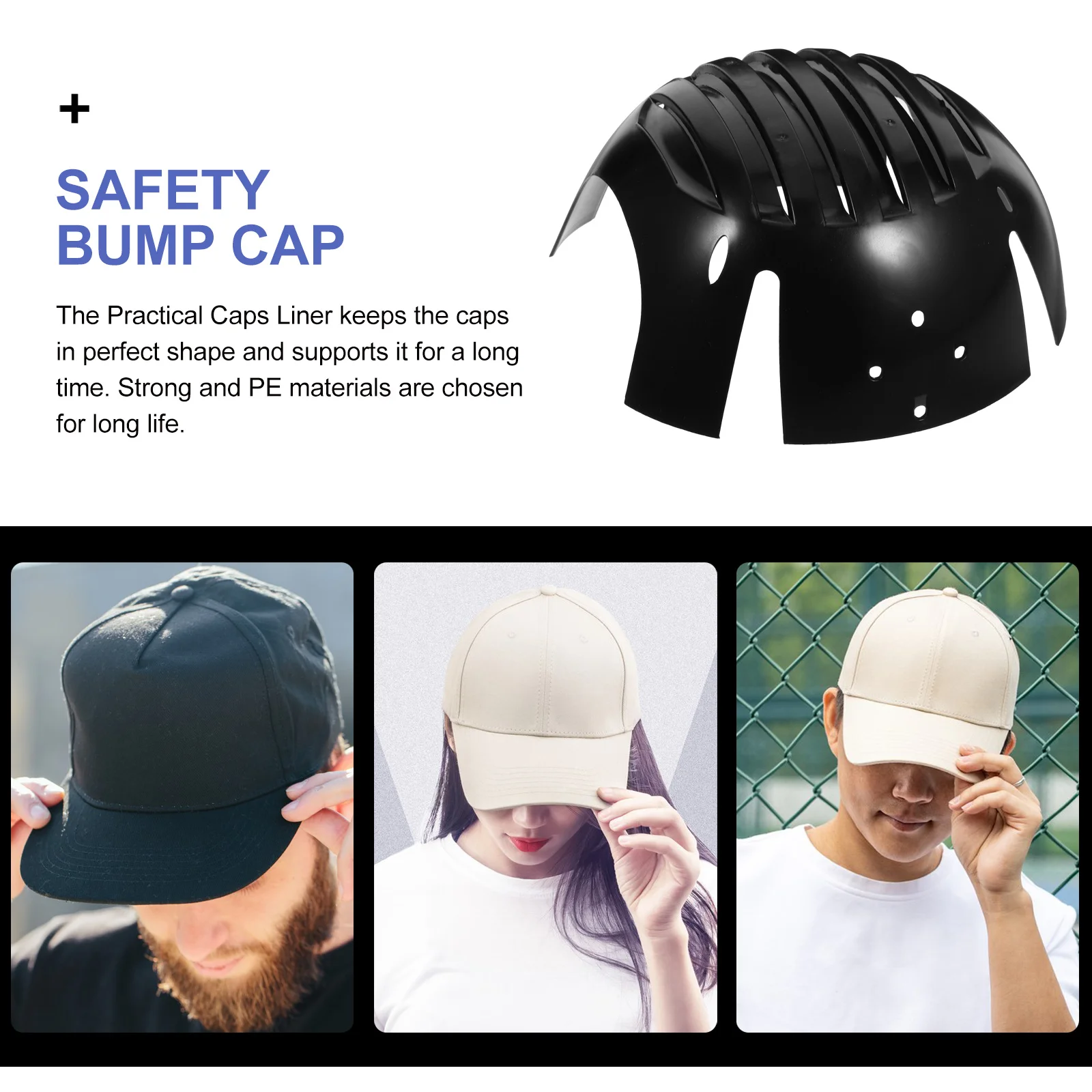 Baseball Cap Liner Lightweight Durable Pe Insert Shell For Outdoor Sports Safety Protective Bump Cap Crash-Proof Practical