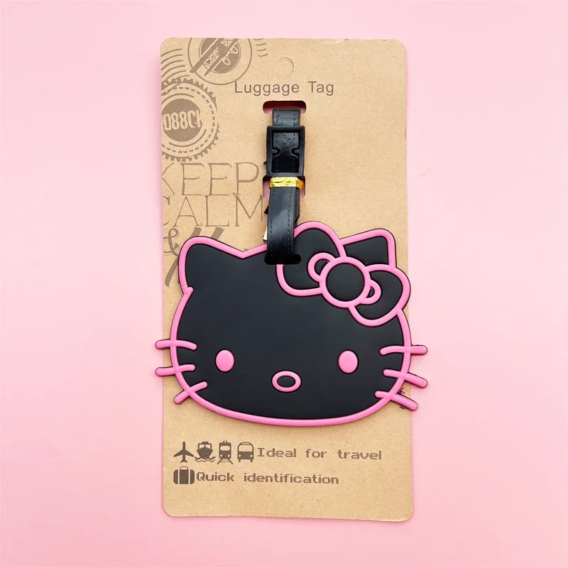 Hello Kitty Luggage Tag Anime Cute Sanrio My Melody Kuromi Cartoon Travel Suitcase Identification Small Pendant Portable Gift