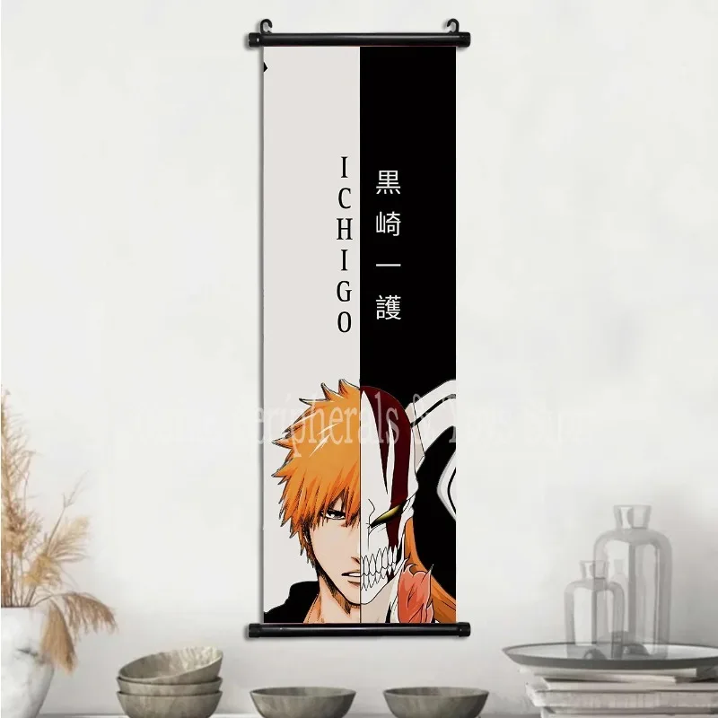 Hanging Painting Bleach Wall Artwork Kurosaki Ichigo Pictures Scroll Print Canvas Japanese Anime Poster Home Decor Living Room